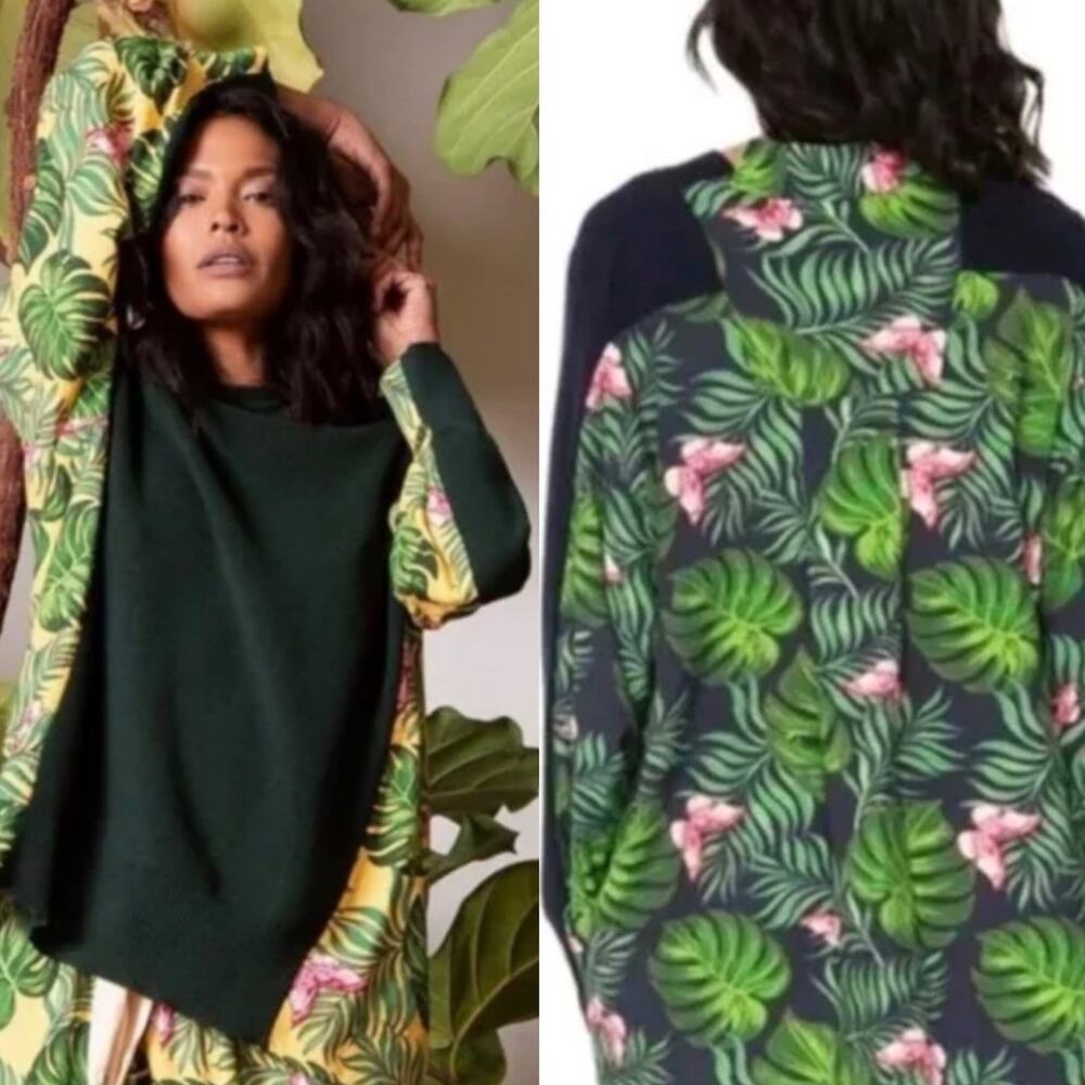 Free People x Sandrine Rose Butterfly French Worker Wool Sweater Size Small New